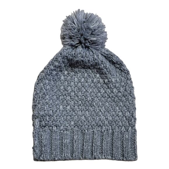 Forever 21 Gray Beanie Hat Womens OS Pom Pom Chunky Sweater Knit Cap Winter Cold - Picture 5 of 6